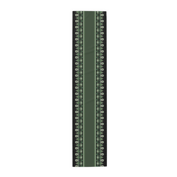Green Botanical Pattern Table Runner (Cotton, Poly)