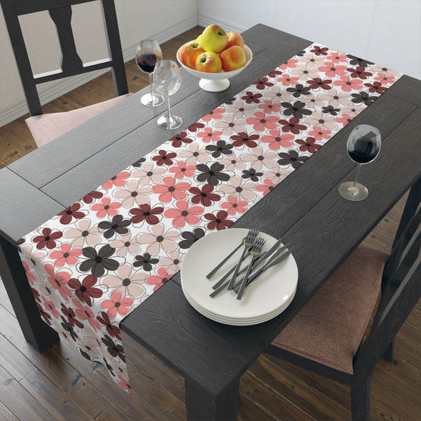 Retro Floral 70's Pattern Table Runner (Cotton, Poly)