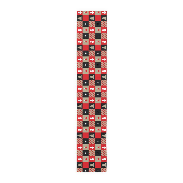 Checkerboard Style Christmas Pattern Table Runner (Cotton, Poly)