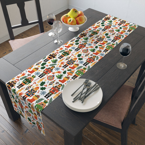 Nutcracker Christmas Pattern Table Runner (Cotton, Poly)