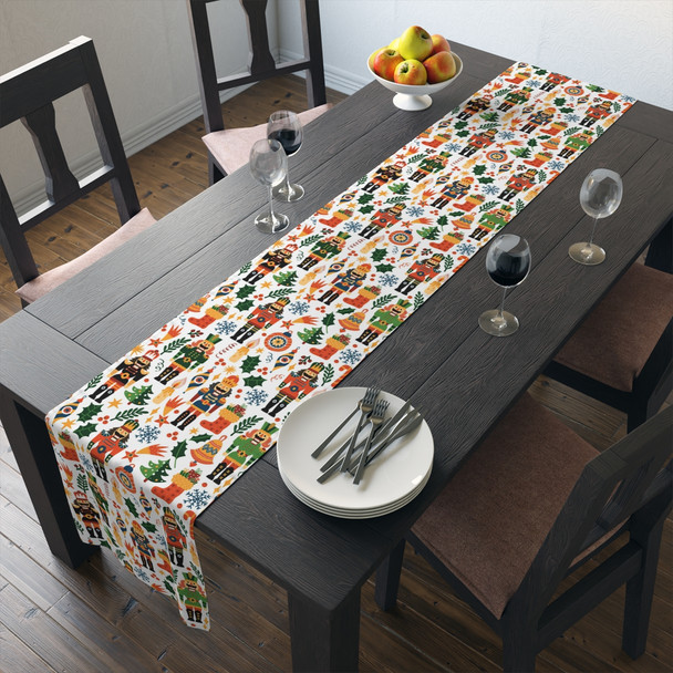 Nutcracker Christmas Pattern Table Runner (Cotton, Poly)