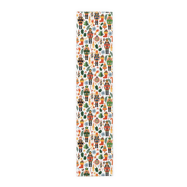 Nutcracker Christmas Pattern Table Runner (Cotton, Poly)