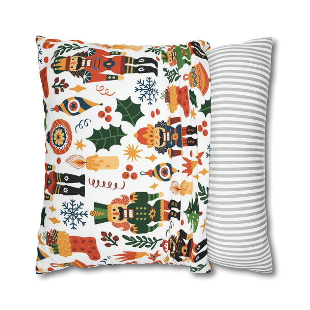 Nutcracker Christmas Throw Pillow Cover| William Morris Inspired| Super Soft Polyester Accent Pillow