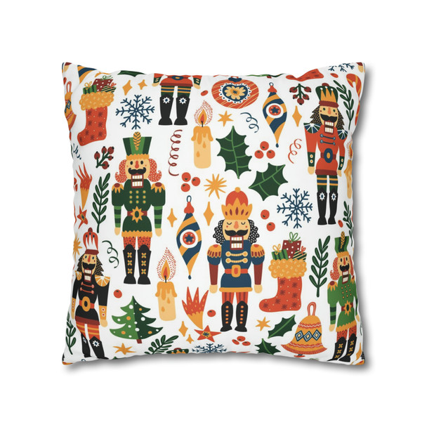 Nutcracker Christmas Throw Pillow Cover| William Morris Inspired| Super Soft Polyester Accent Pillow