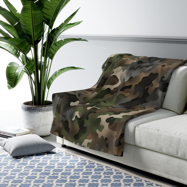 Camouflage Sherpa Fleece Blanket