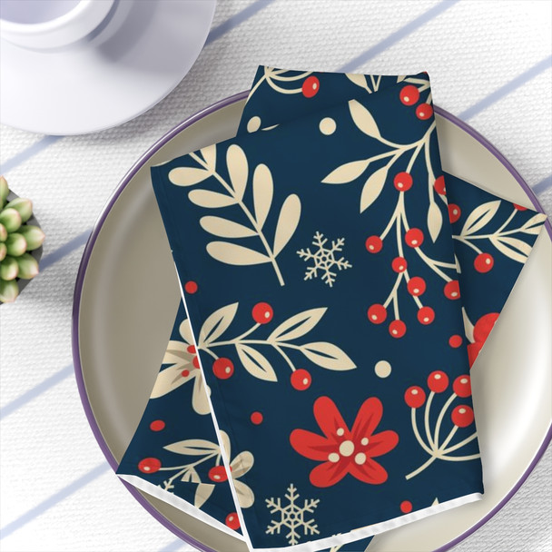 Winter Berries Design Napkin Set