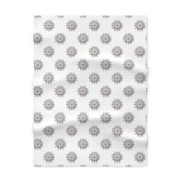 Silver Snowflakes Design Soft Fleece Baby Blanket