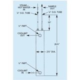 SC-100 Neptune Sample Cooler, Cleanable with Steel Shell and 316 SS Tube