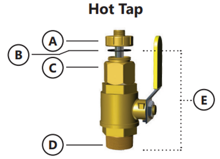 100069 Seametrics Valve Assembly, Brass, Hot-Tap
