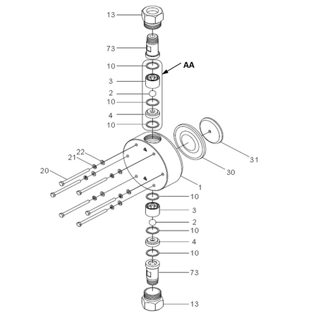 IX0072 Walchem BALL, VALVE, IXC060, 316SS