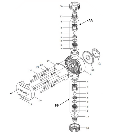 IX0108 Walchem BOLT, HEX HEAD, M8X90, 316SS