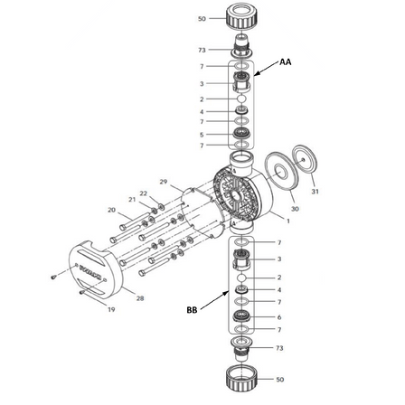 IX0089 Walchem SEAT, VALVE IXD300, FKM