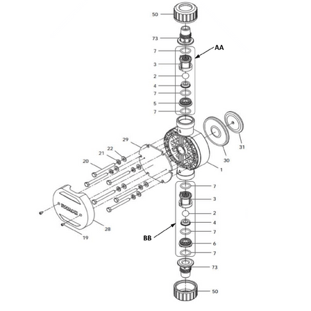 IX0095 Walchem VALVE CARTRIDGE, IN, IXD300, PVDF/FKM