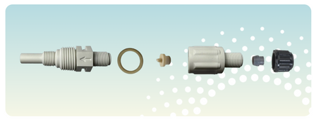 Stenner ULDBINJ Low Pressure Injection Back Check Valve with Santoprene Duck Bill, 1/4" Tubing Connection.