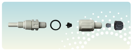 Stenner ULKMINJ Low Pressure Injection Back Check Valve with Viton / FKM  Duck Bill, 1/4" Tubing Connection.