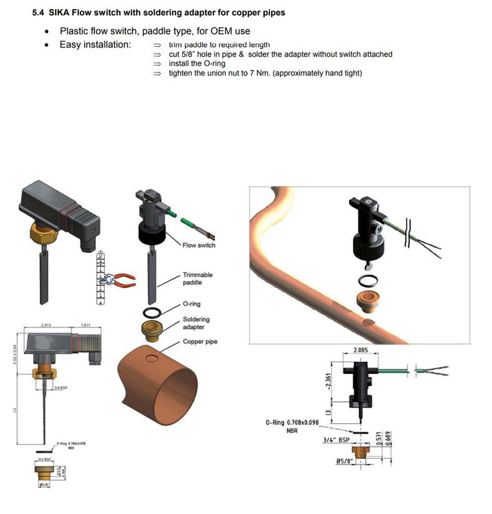 Stenner Flow Switch for Copper Pipe