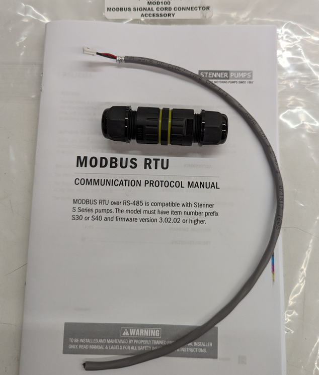 Stenner Miscellaneous Parts Modbus Kit with Manual, Junction & Cable EA | MOD100