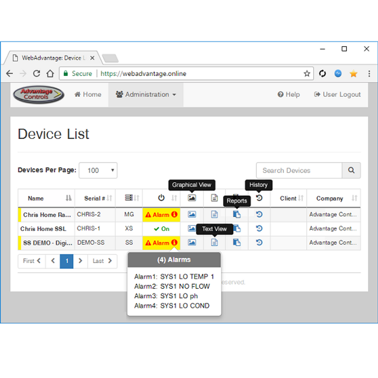 Advantage Controls, WebAdvantage XS Cloud