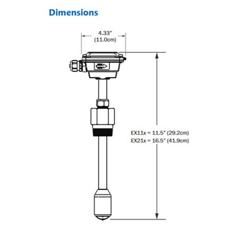 Adj Depth Insertion Magmeter, Brass, 10-48" (EX210B)