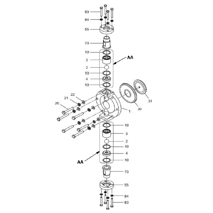 IX0100 Walchem GUIDE, VALVE, IXD300, 316SS