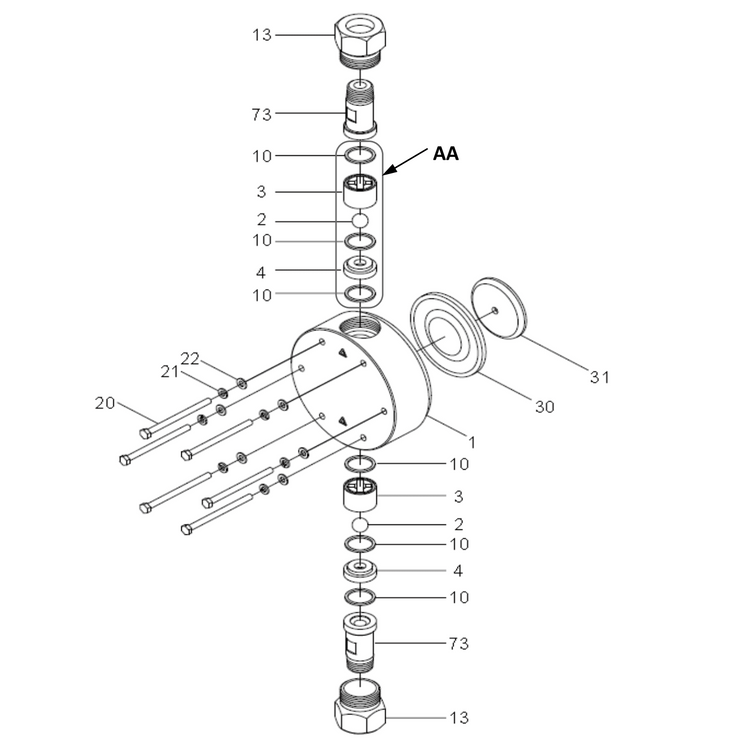 IX0074 Walchem SEAT, VALVE, IXC060, S6, 316SS