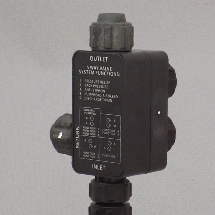 Pulsafeeder L380DT01-PVD Five Function Valve, 3/8" (0.95 cm) OD Tubing