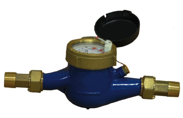 Pulsafeeder MTR302-G Lead Free Brass Contacting Water Meters, 1" NPT