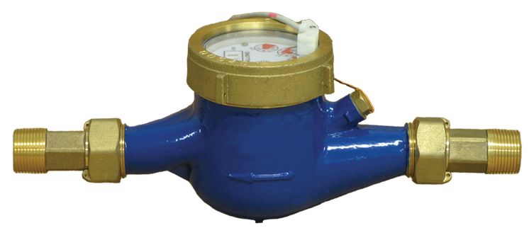 Pulsafeeder MTR304-G Lead Free Brass Contacting Water Meters, 1" NPT