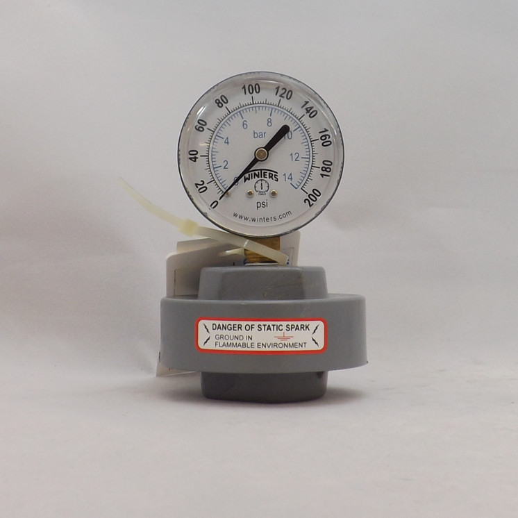 Pulsafeeder NA500001-PVC Gauge Isolator w/ 200 PSI Gauge, 1/4"