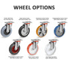Wheel options including Non-Marking Resilex Wheels for Flatbed Platform cart trolley