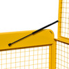 Electric Security Cage Trolley showing lid gas strut detail Electric Security Cage Trolley showing lid gas strut detail
