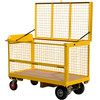 Electric Security Cage Trolley with lid open Electric Security Cage Trolley with lid open