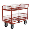 Mail room distribution trolley with square wheel configuration