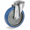 Castor with Elastic Rubber Tyre Bolt Hole Swivel