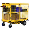 Power-Assisted Cage Trolley with Shelves
