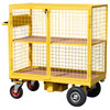 Power-Assisted Cage Trolley with Shelves