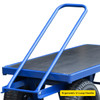 Close up of an ergonomic handle for premium plus turntable trolley