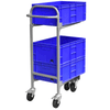 Hospital mail room box trolley with load