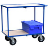 Two Tier Shelf Trolley with Pneumatic Wheels