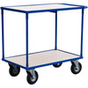 Two Tier Shelf Trolley with Pneumatic Wheels