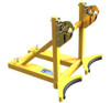 A double rim grip drum handler in yellow on a white background