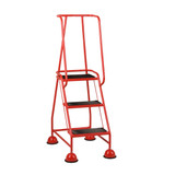 Three tread sucker steps with platform in red