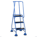 Three tread sucker steps with platform in blue