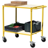 Two Tier Table Trolley with Aluminium Chequer Plate carrying a load