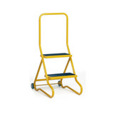 Two Tread Mobile Safety Wheel-Along Step Ladder