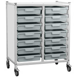 Antibacterial Medical Tray Rack Trolley with two columns 