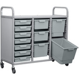 Antibacterial 3 Columns School Medical Trolley with removable boxes 