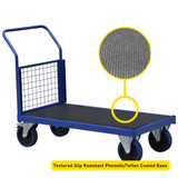 Handle-iT Flatbed Trolley showing a close up of the non-slip Phenolic Board sitting on a white background