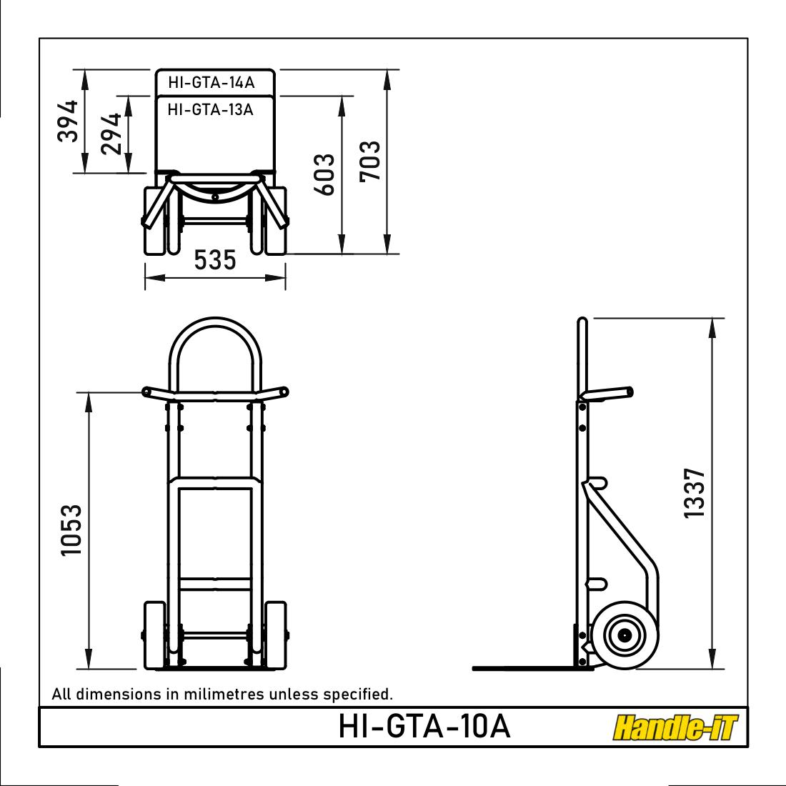 Sack Barrow with Curved Back dimensions
