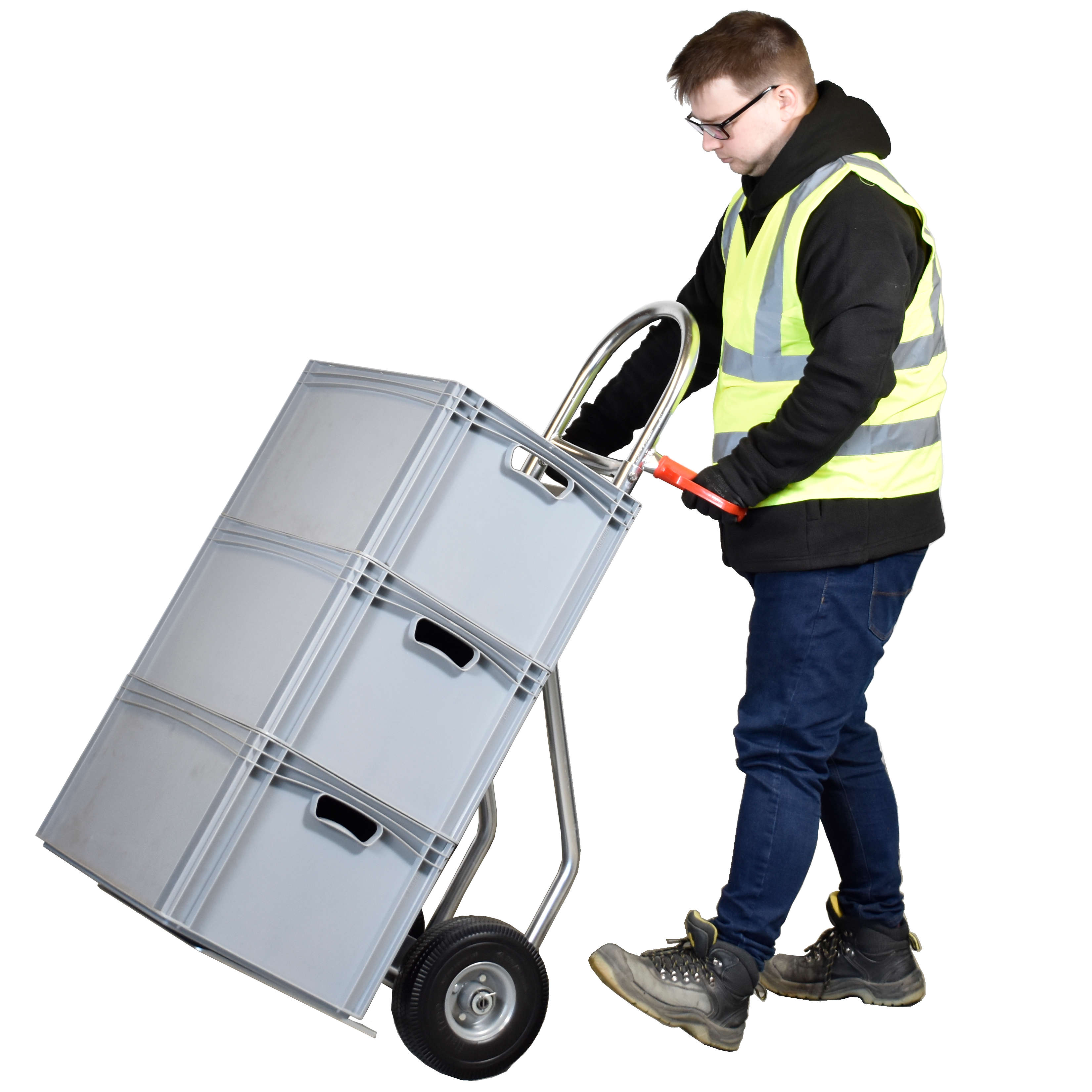 Aluminium Sack Truck with High Back-load and operator